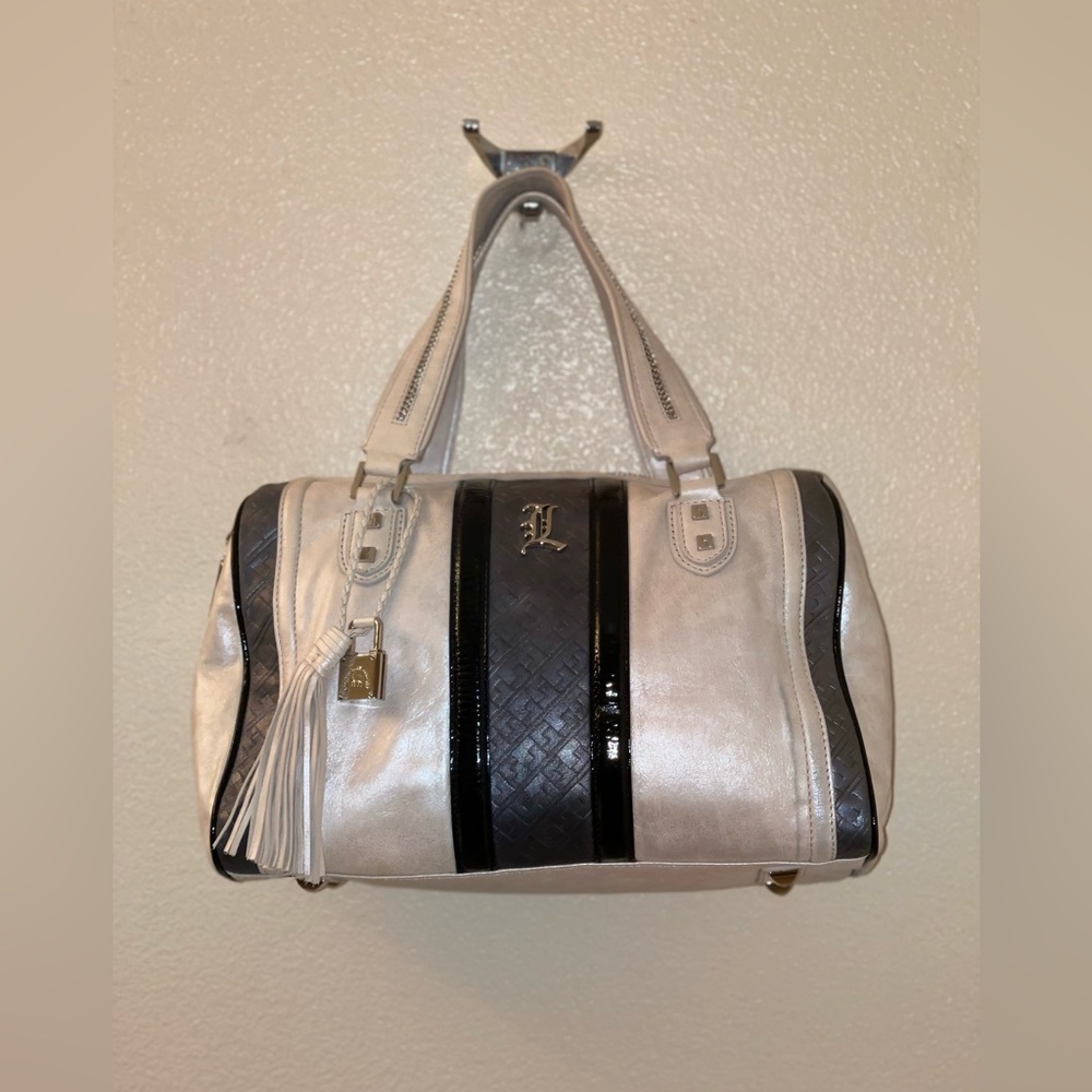 L.A.M.B. Vintage Monochrome Striped Tote